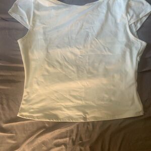 Ardene White Fitted Crop Cap Sleeve Tee